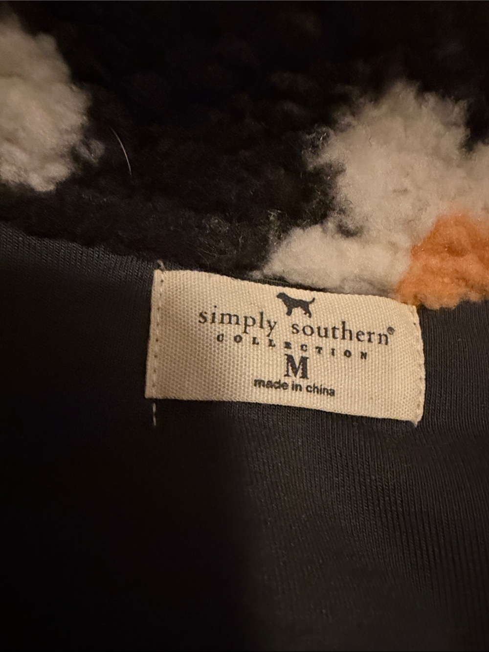 Simply Southern Dark Grey Sherpa Jacket with White & Yellow Flower Print - Picture 3 of 10